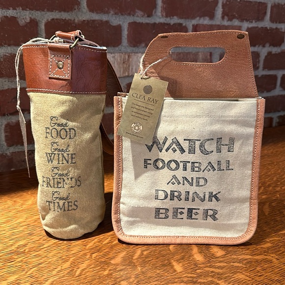 Clea Ray Dining Nwt Clea Ray Canvas Beer And Wine Caddy Poshmark